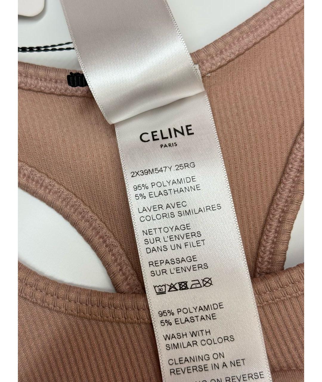 CELINE Розовая полиамидовая майка, фото 5