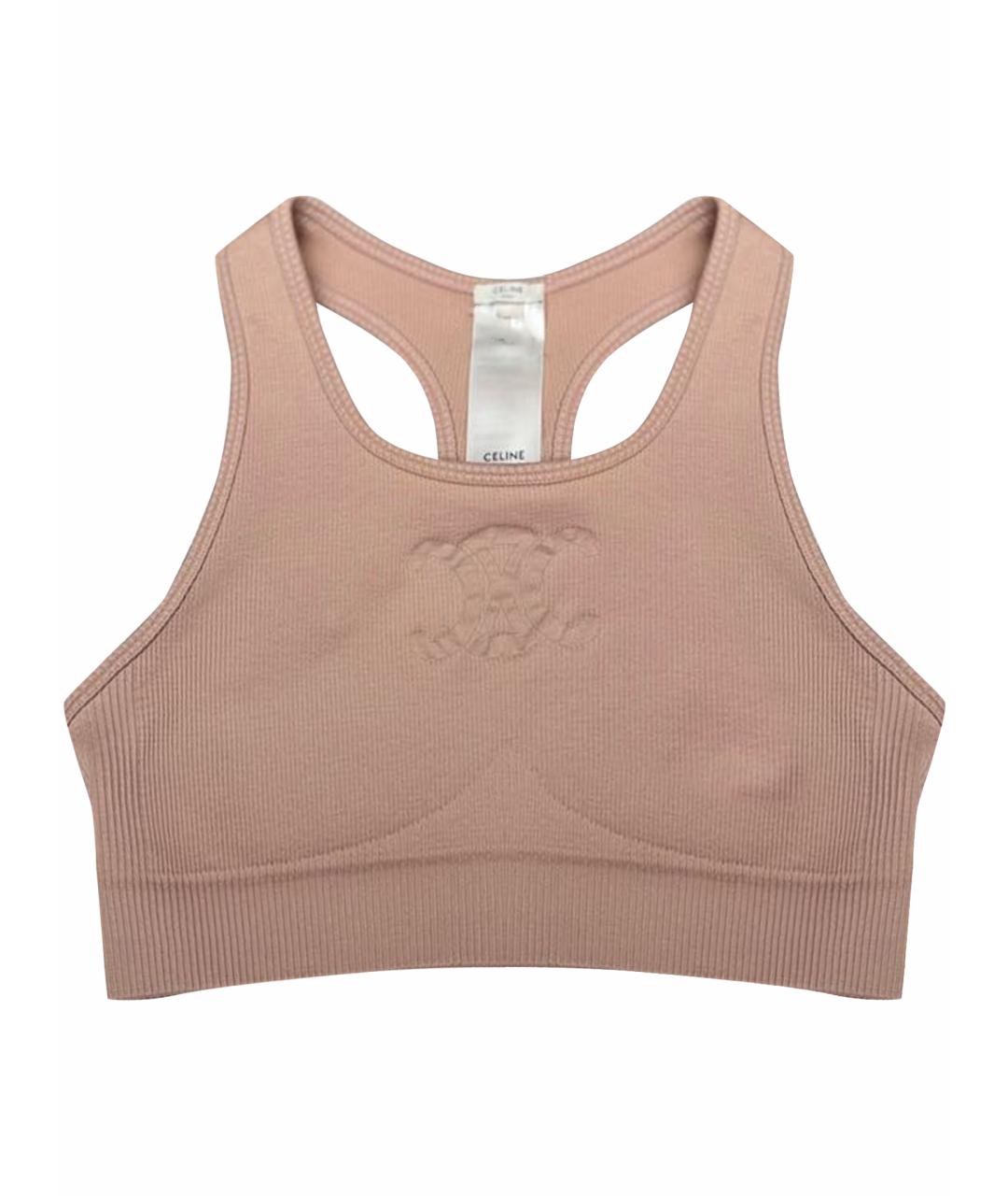 CELINE Розовая полиамидовая майка, фото 1