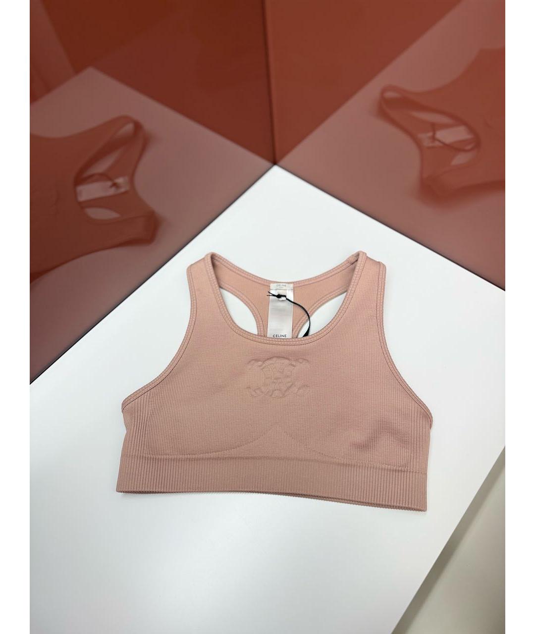 CELINE Розовая полиамидовая майка, фото 2