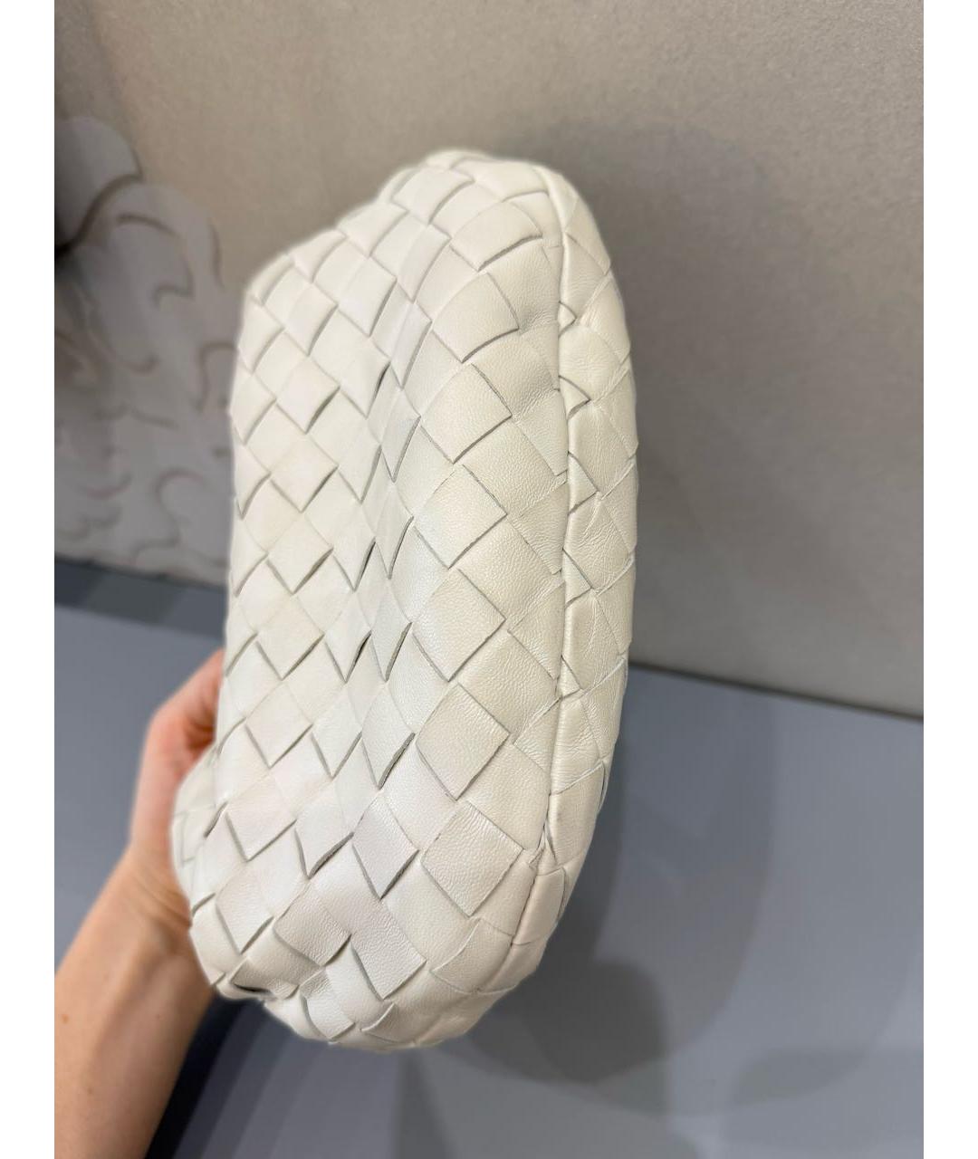 BOTTEGA VENETA Белая кожаная сумка с короткими ручками, фото 3