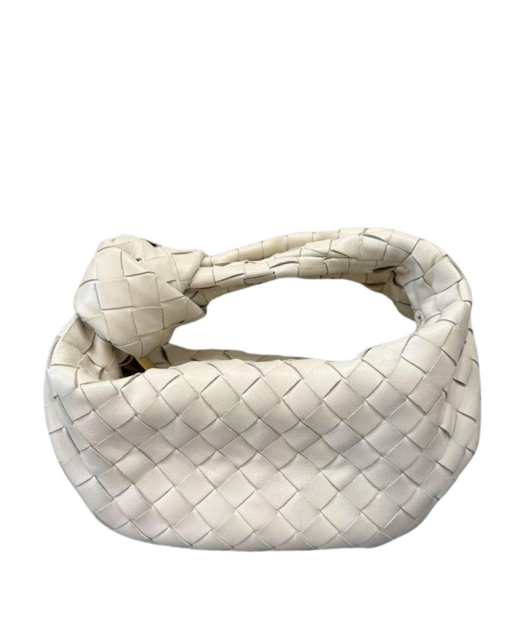 BOTTEGA VENETA Белая кожаная сумка с короткими ручками, фото 1