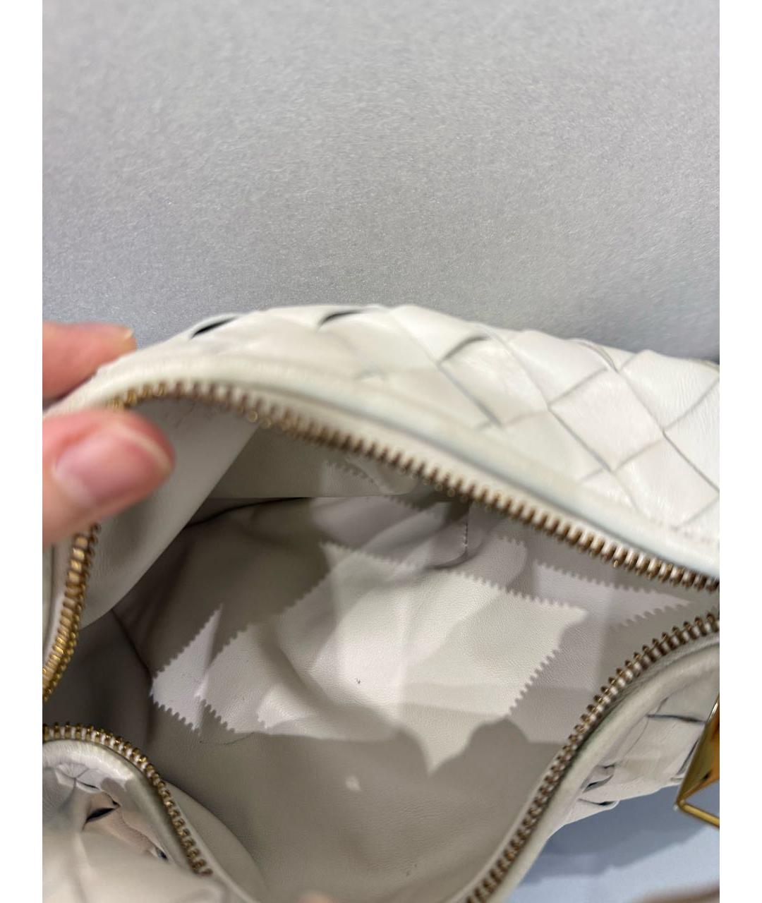 BOTTEGA VENETA Белая кожаная сумка с короткими ручками, фото 4