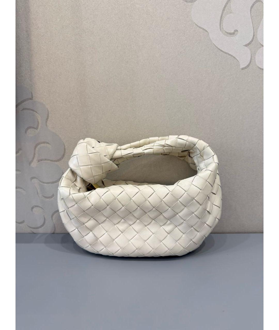 BOTTEGA VENETA Белая кожаная сумка с короткими ручками, фото 7