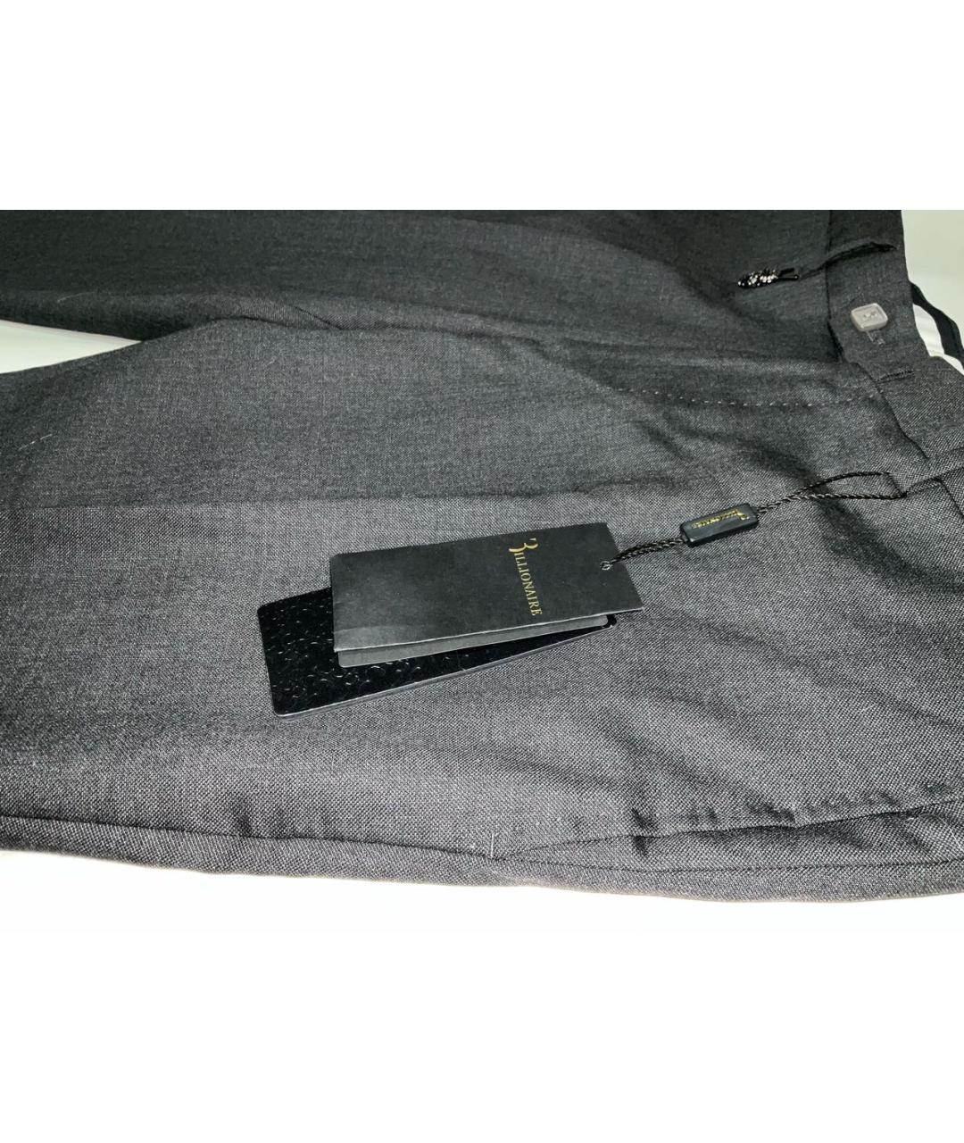 BILLIONAIRE Серые шерстяные классические брюки, фото 2