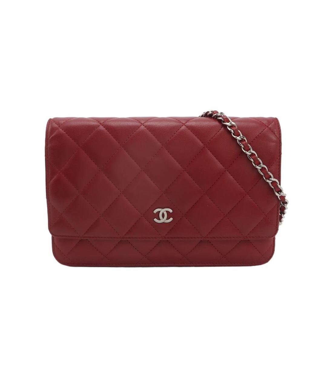 CHANEL Красная кожаная сумка через плечо, фото 5