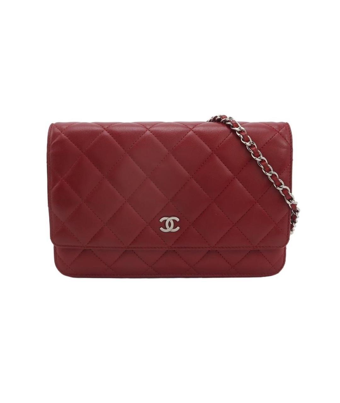 CHANEL Красная кожаная сумка через плечо, фото 1