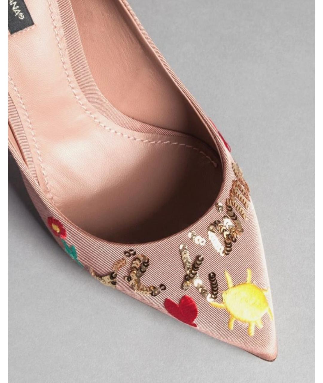 DOLCE&GABBANA Бежевые текстильные туфли, фото 5