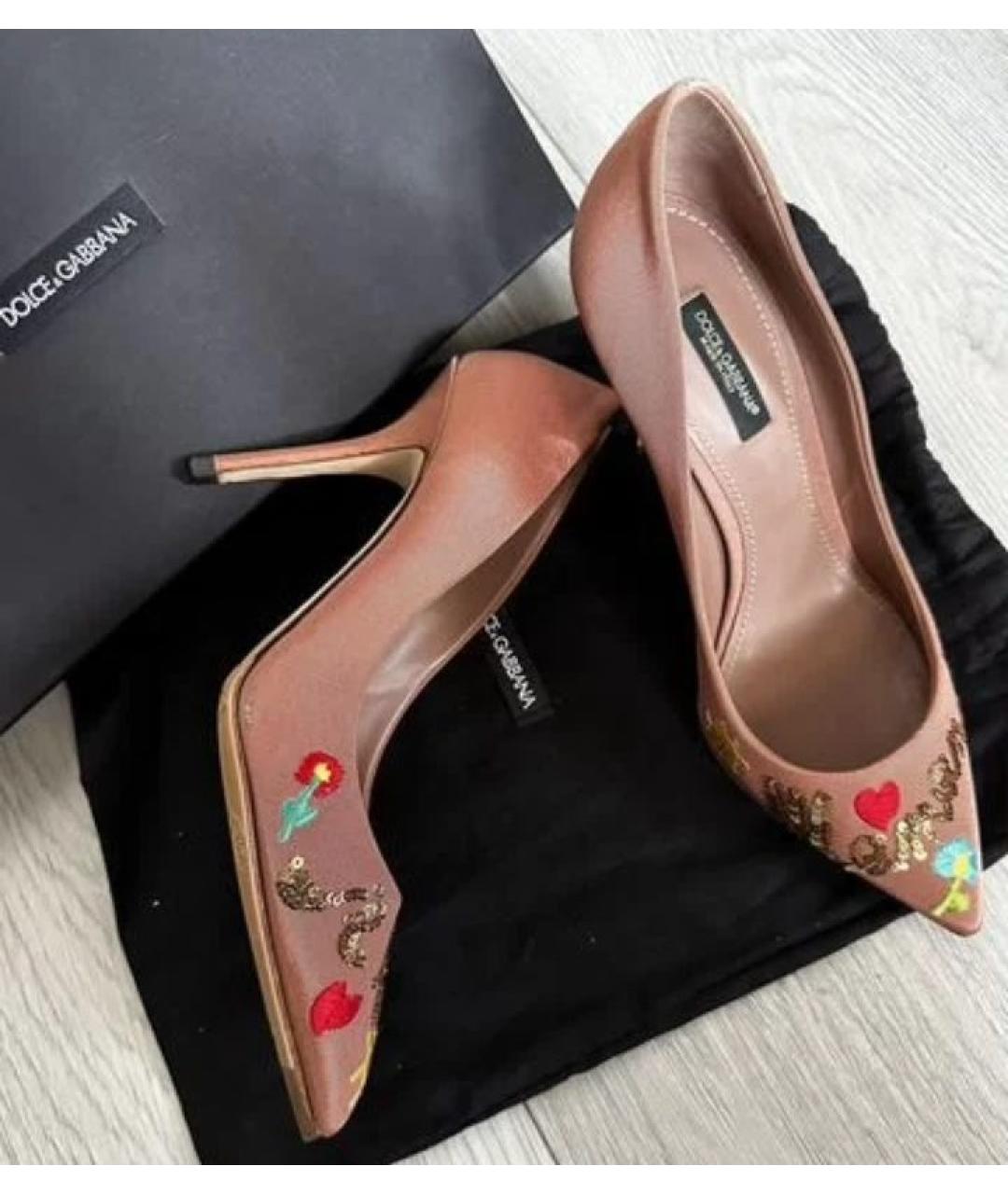 DOLCE&GABBANA Бежевые текстильные туфли, фото 6