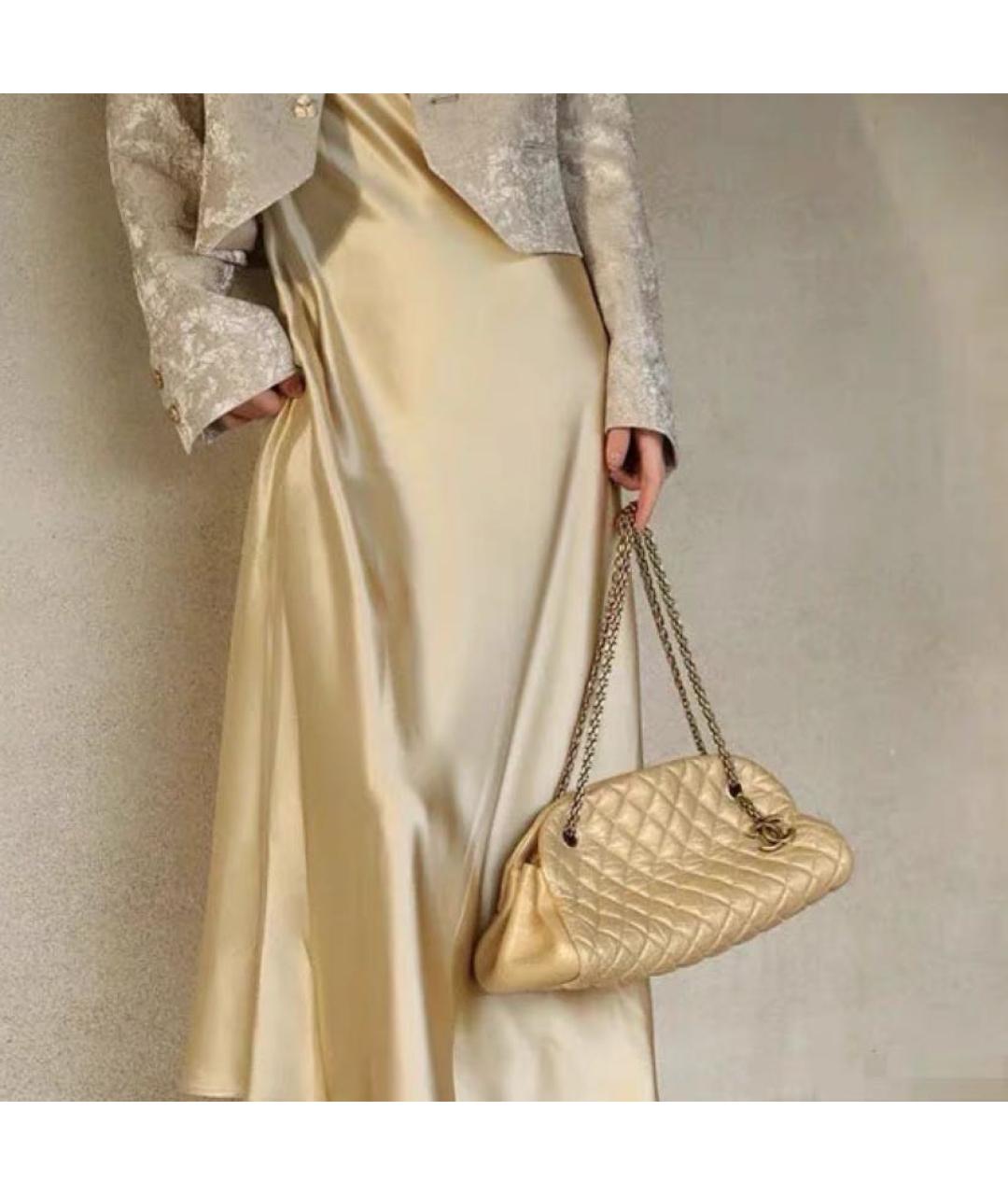 CHANEL Золотая кожаная сумка через плечо, фото 3