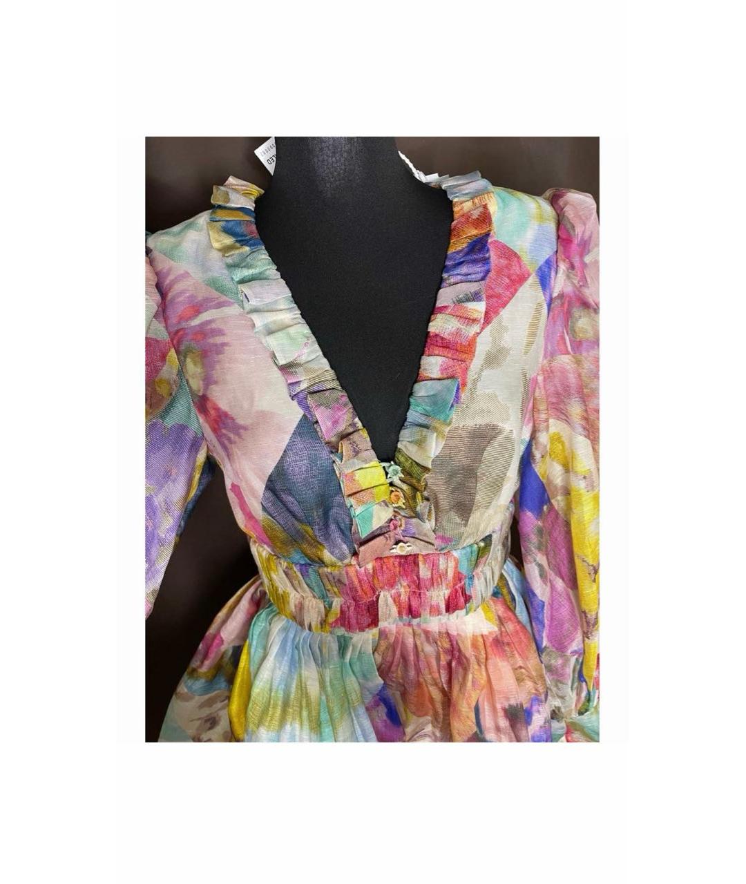 ZIMMERMANN Мульти вискозное коктейльное платье, фото 4