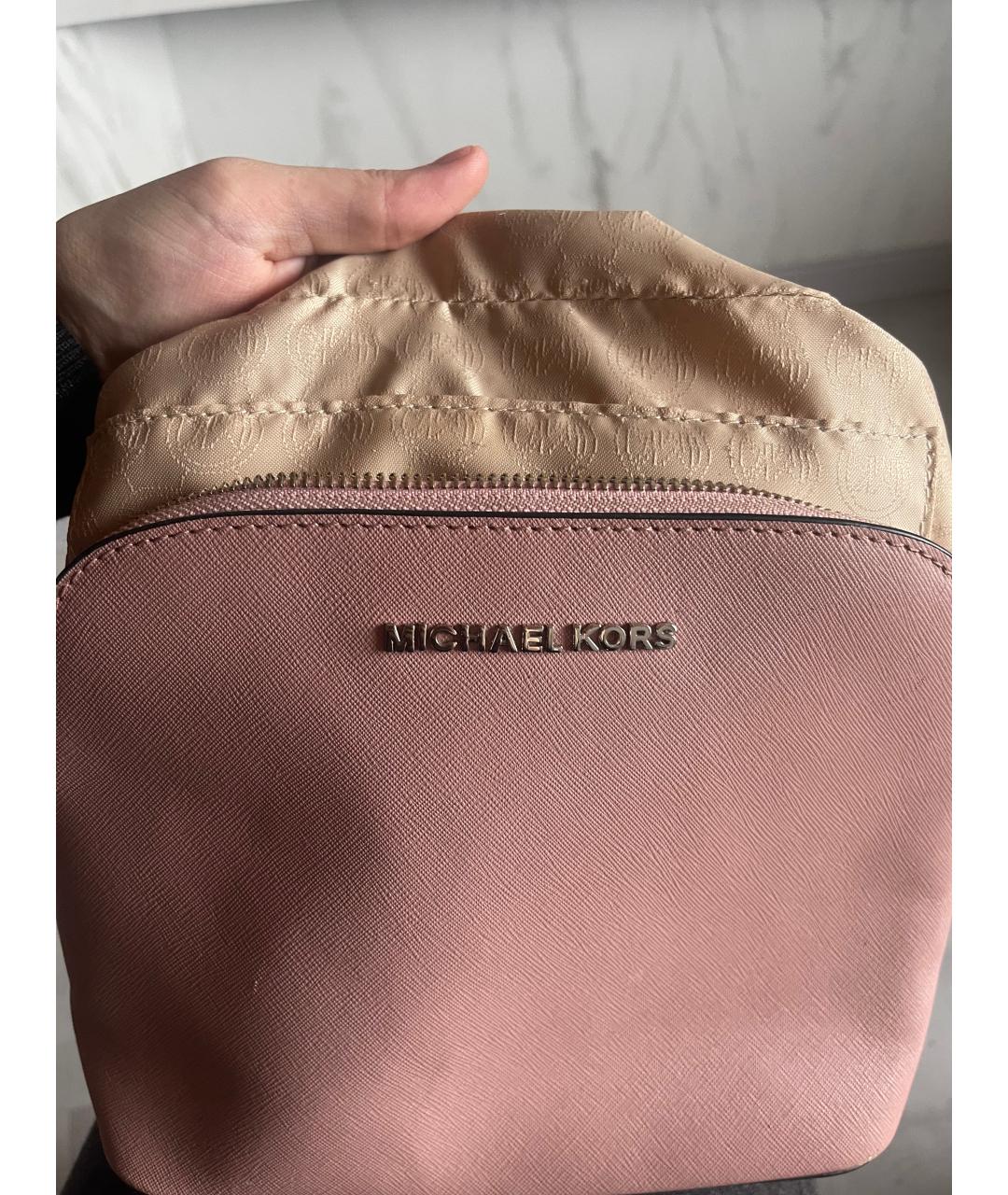 MICHAEL KORS Розовая кожаная сумка через плечо, фото 5