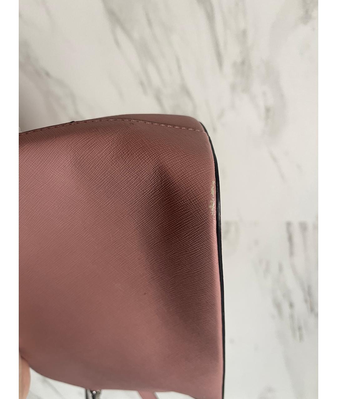 MICHAEL KORS Розовая кожаная сумка через плечо, фото 7