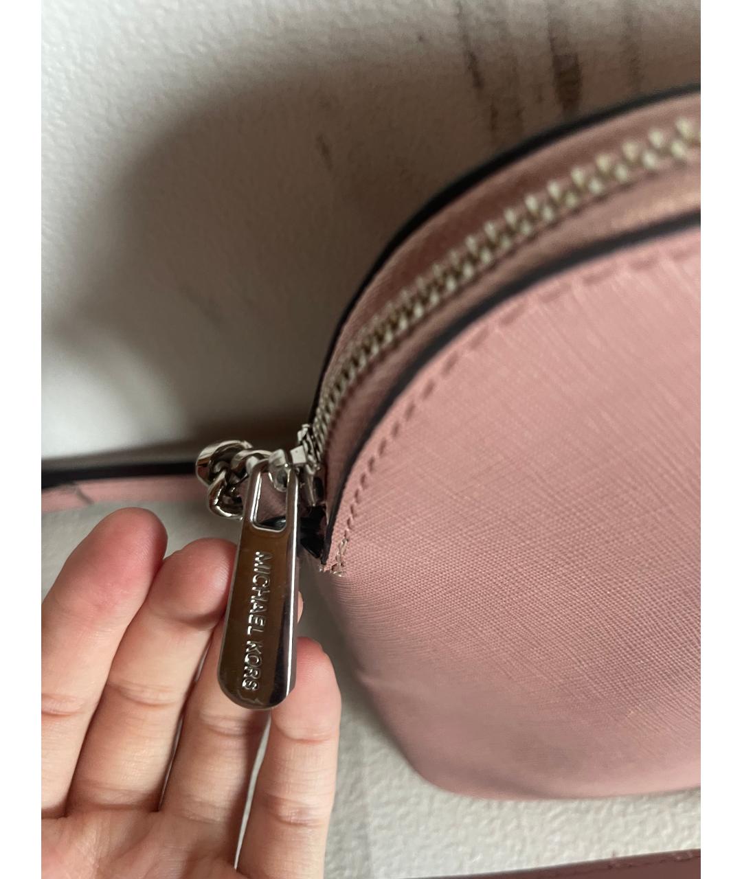 MICHAEL KORS Розовая кожаная сумка через плечо, фото 2