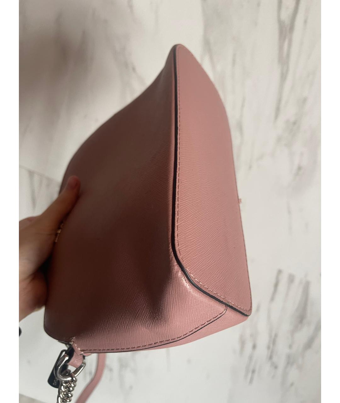 MICHAEL KORS Розовая кожаная сумка через плечо, фото 8