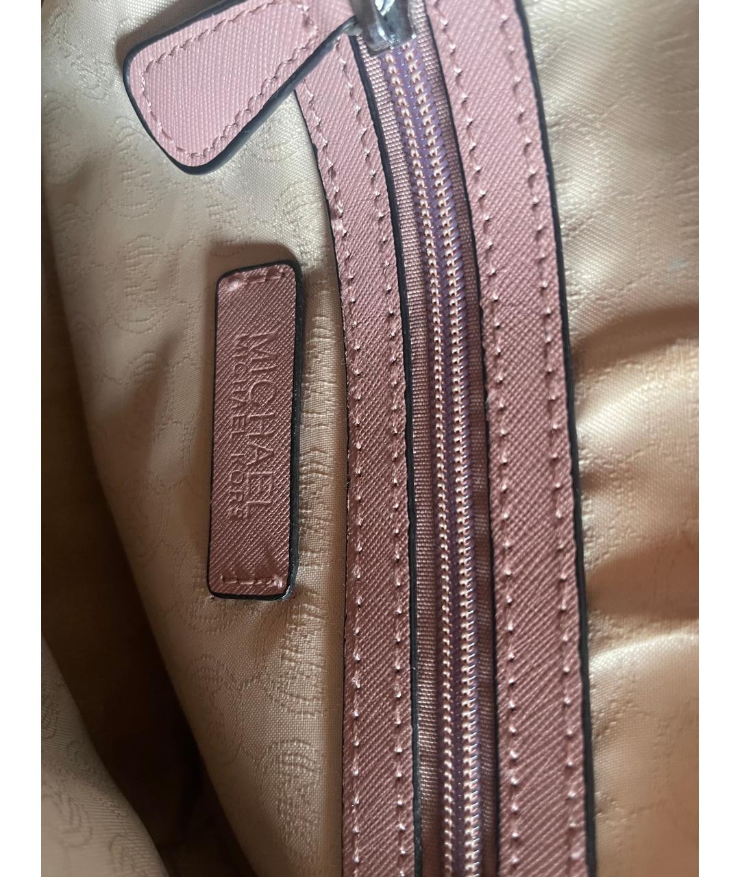 MICHAEL KORS Розовая кожаная сумка через плечо, фото 3