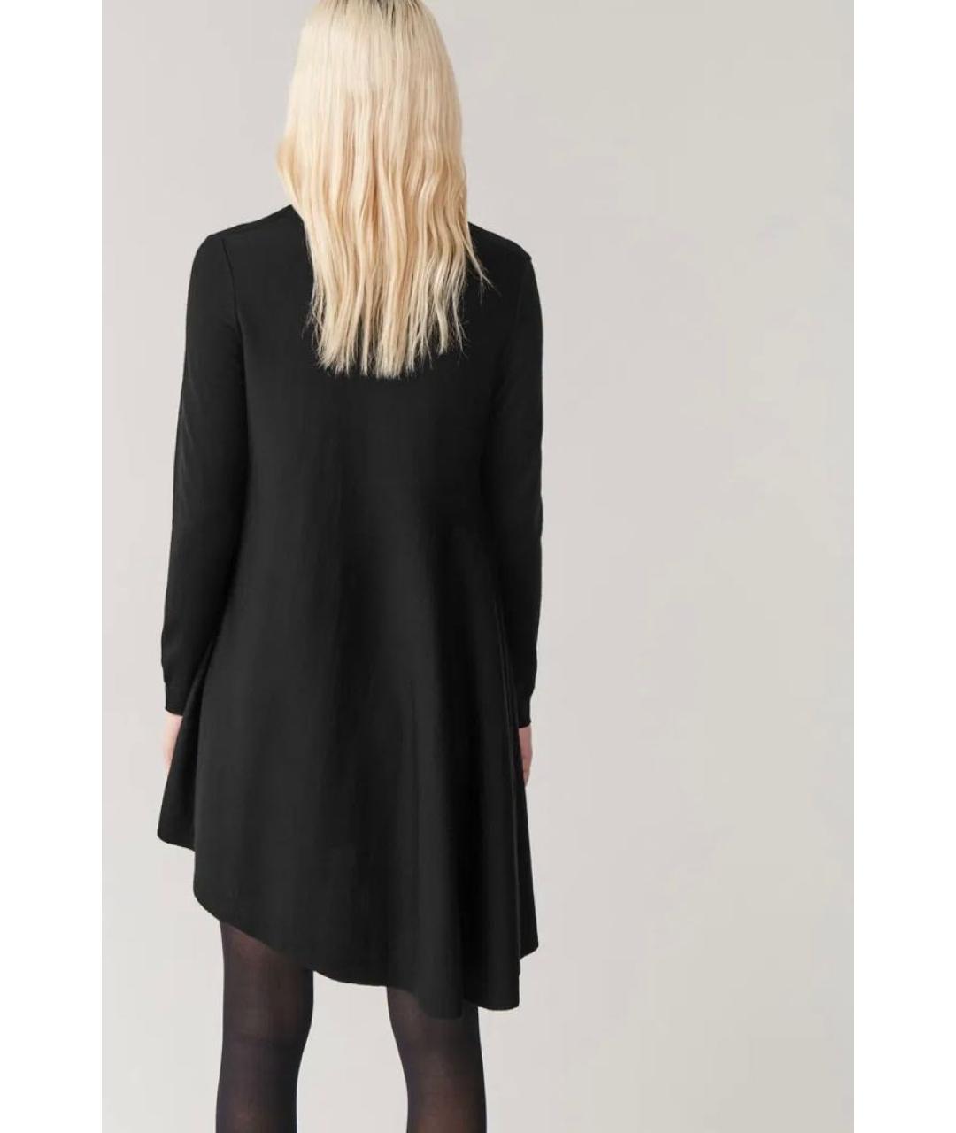 COS Черное шерстяное повседневное платье, фото 7