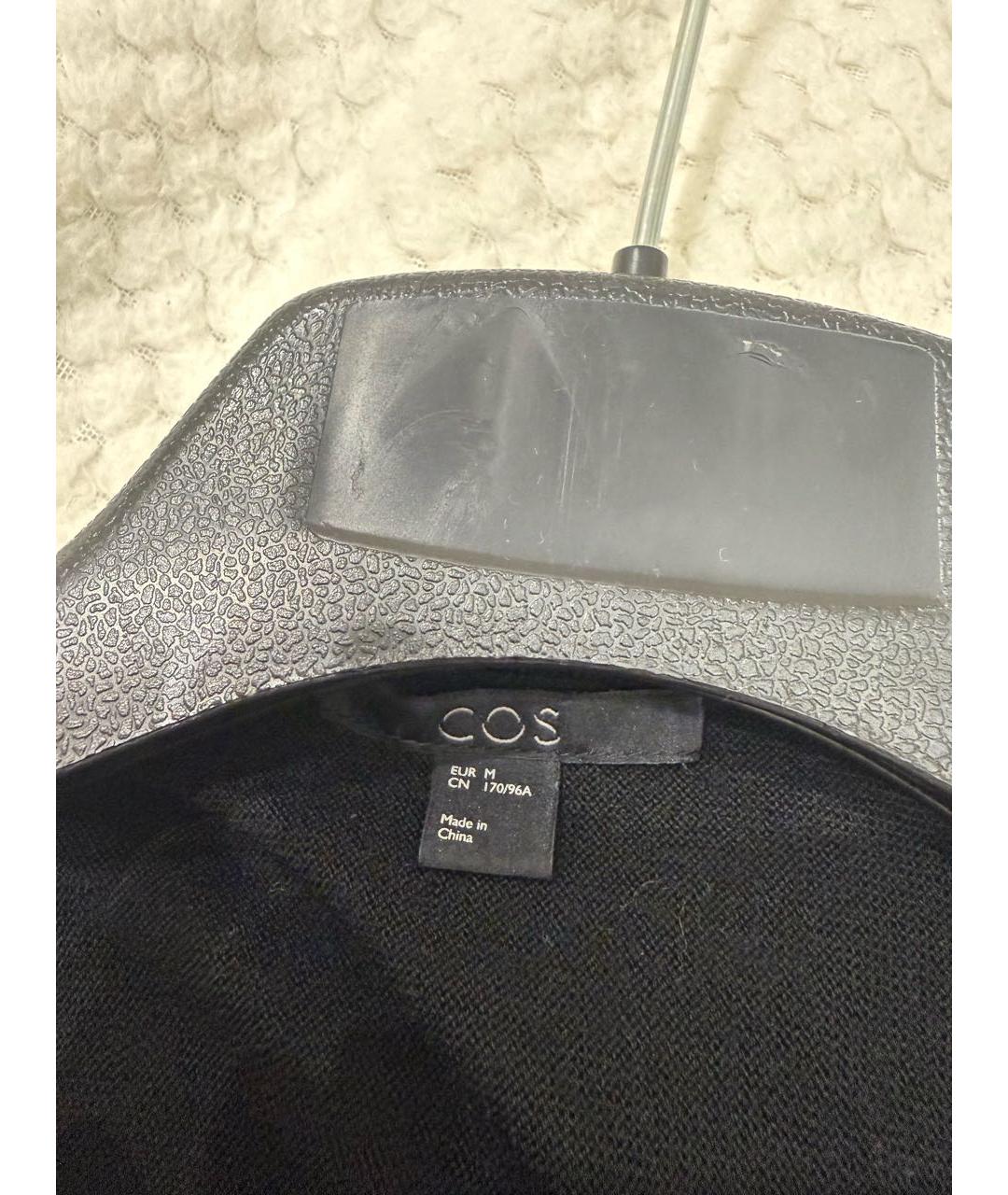 COS Черное шерстяное повседневное платье, фото 3