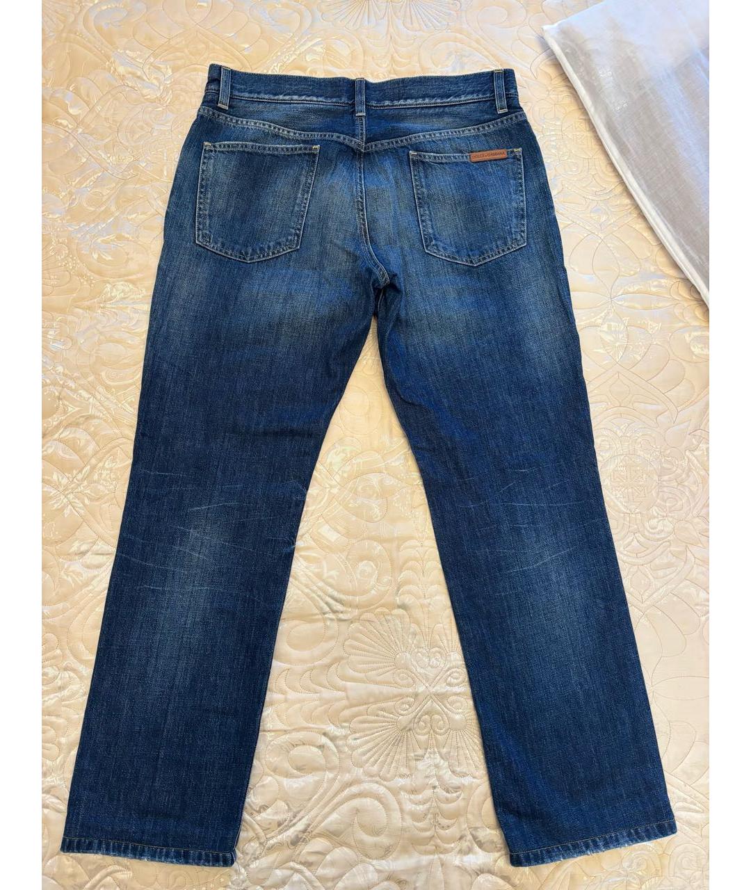 DOLCE&GABBANA Синие хлопковые прямые джинсы, фото 6