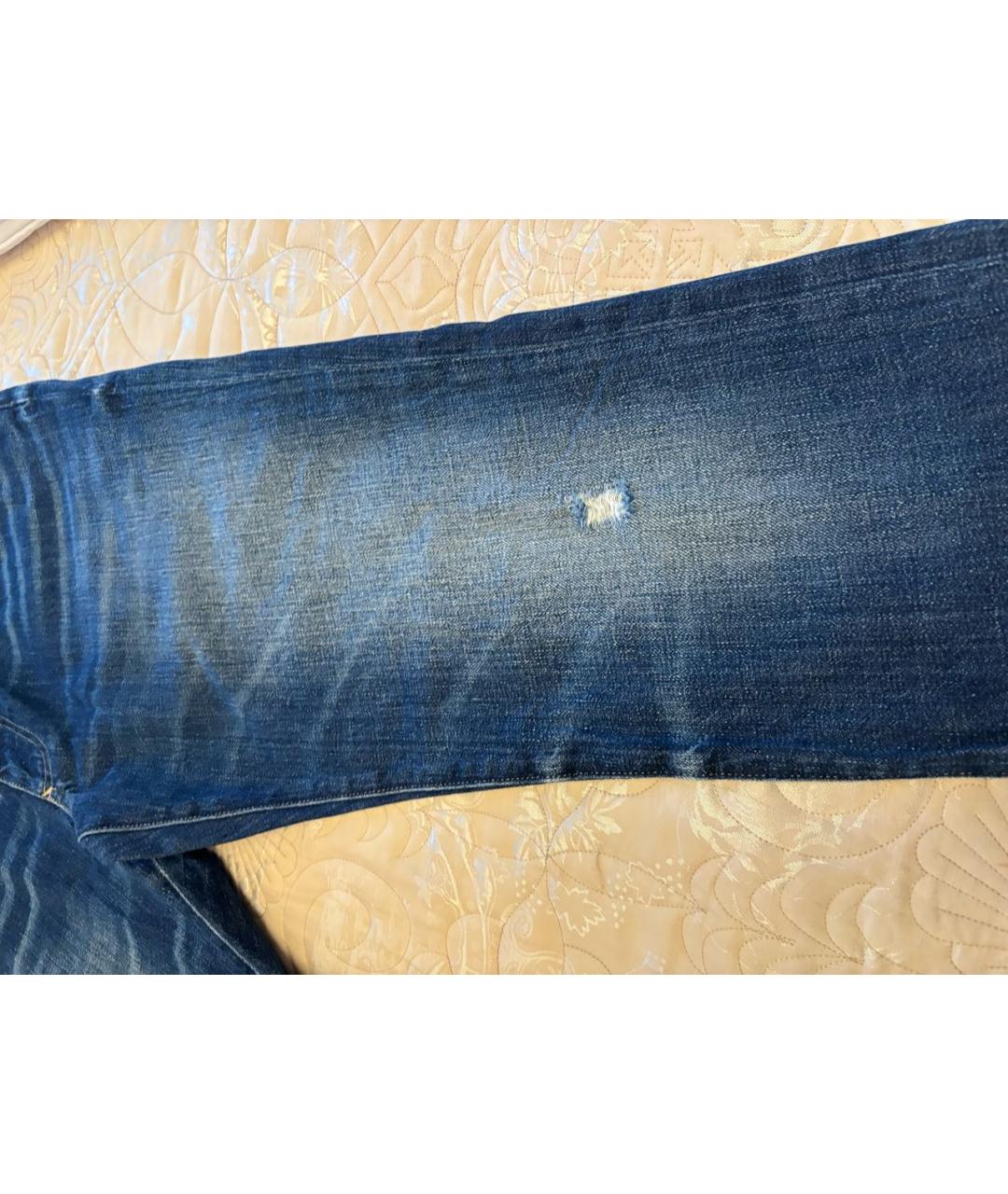 DOLCE&GABBANA Синие хлопковые прямые джинсы, фото 4