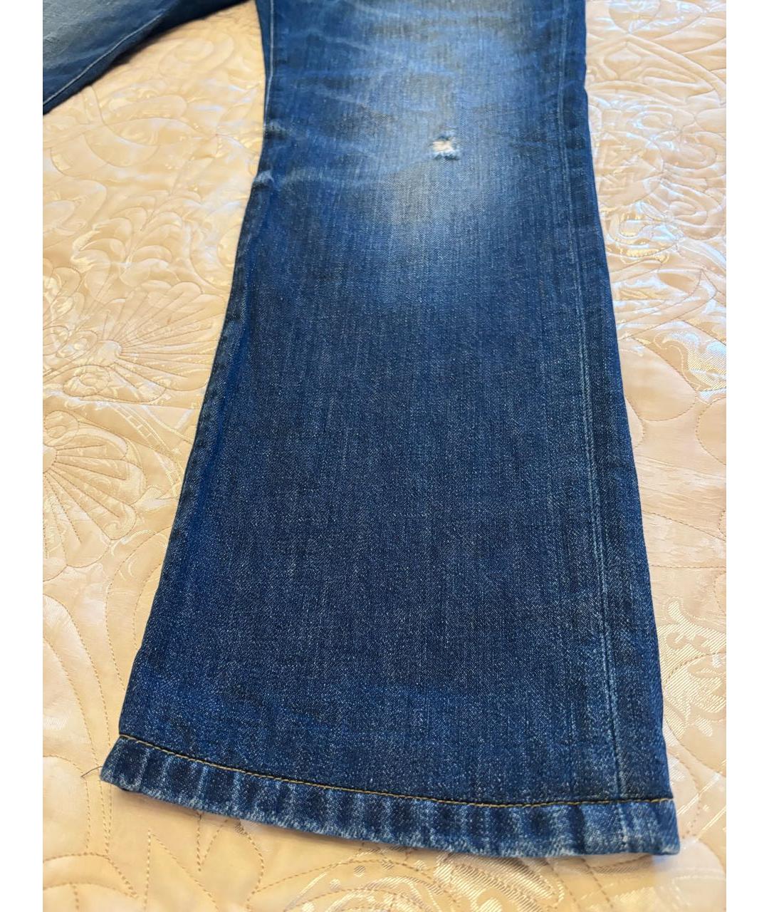 DOLCE&GABBANA Синие хлопковые прямые джинсы, фото 2