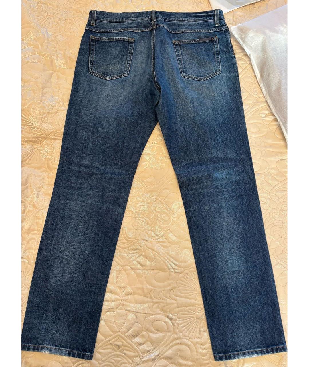 DOLCE&GABBANA Синие хлопковые прямые джинсы, фото 4