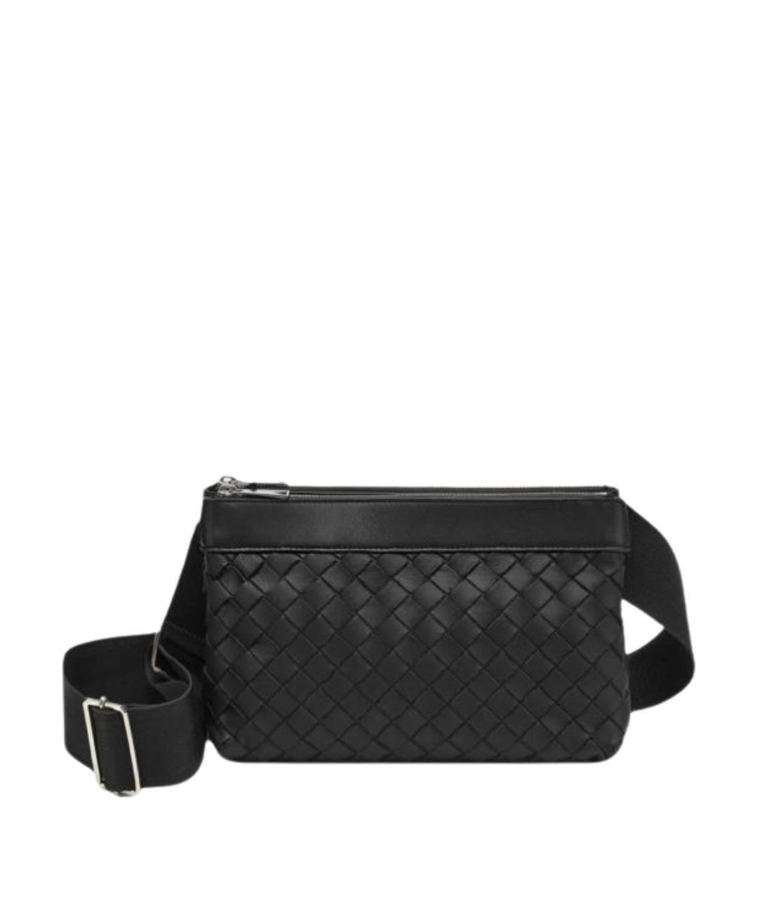 BOTTEGA VENETA Черная кожаная сумка на плечо, фото 1