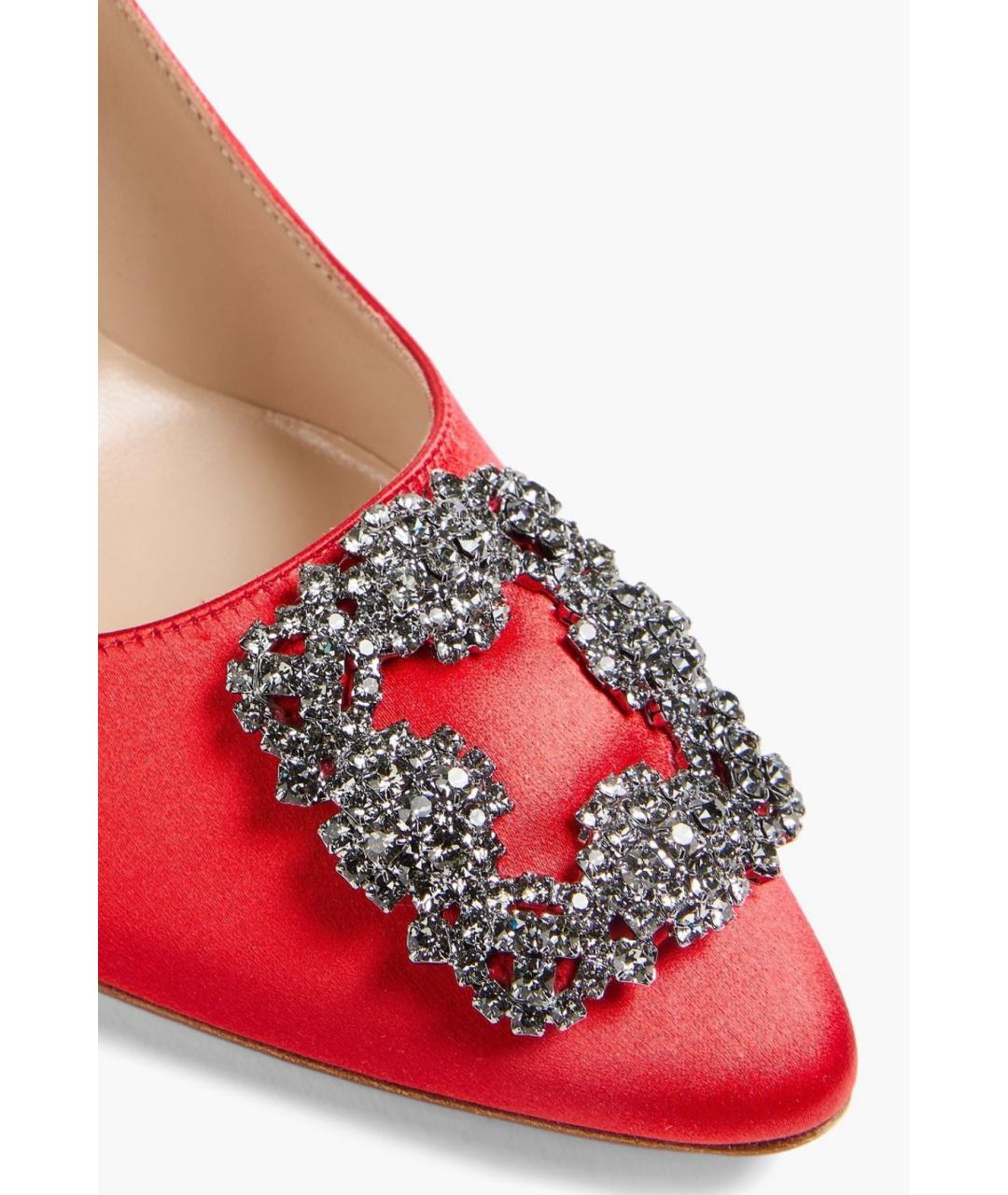 MANOLO BLAHNIK Красные текстильные туфли, фото 3