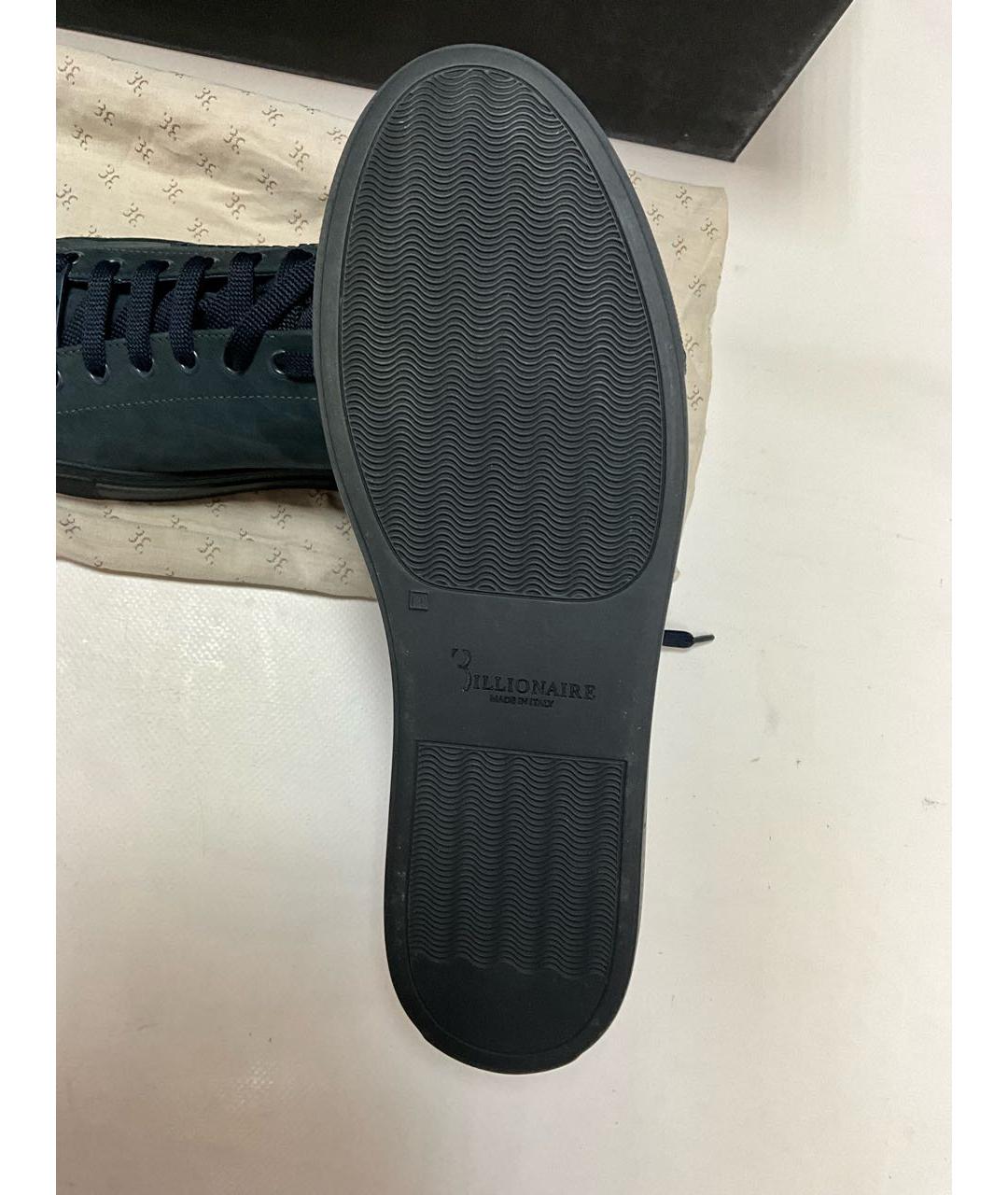 BILLIONAIRE Синие нубуковые низкие кроссовки / кеды, фото 5
