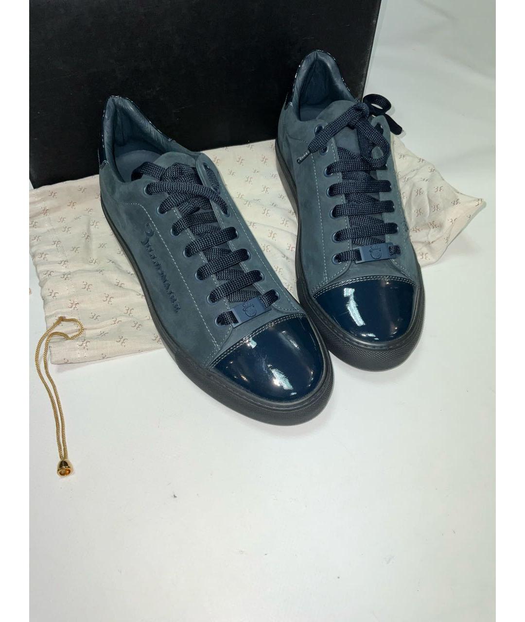 BILLIONAIRE Синие нубуковые низкие кроссовки / кеды, фото 2