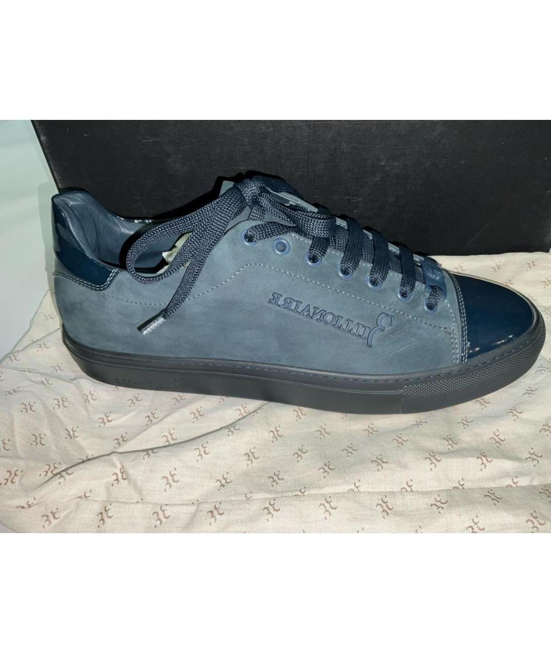 BILLIONAIRE Синие нубуковые низкие кроссовки / кеды, фото 8