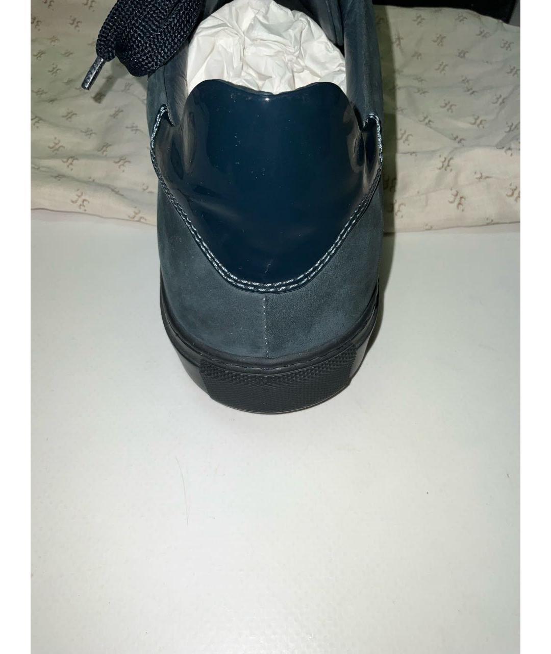 BILLIONAIRE Синие нубуковые низкие кроссовки / кеды, фото 4