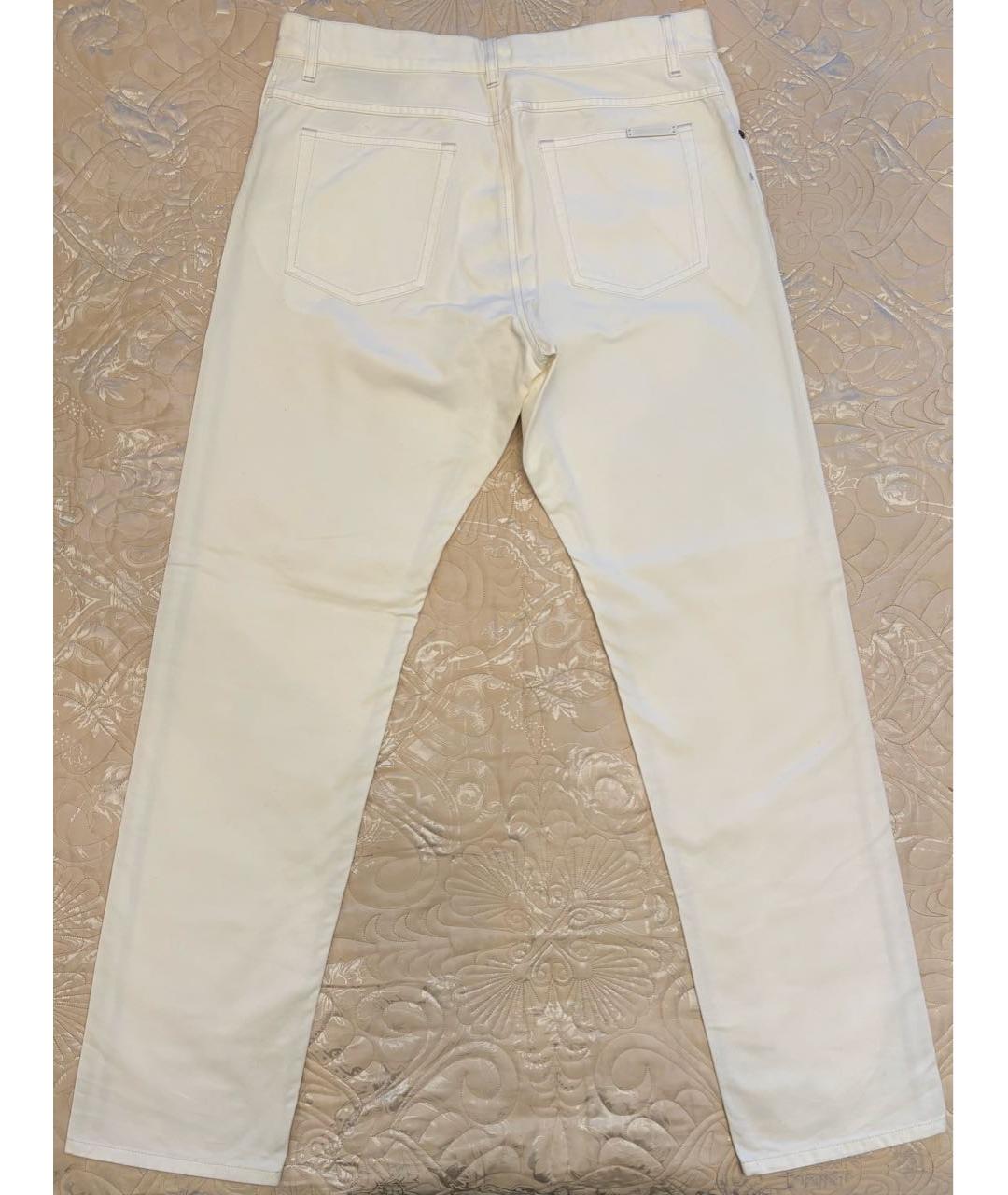 DOLCE&GABBANA Белые хлопковые прямые джинсы, фото 2