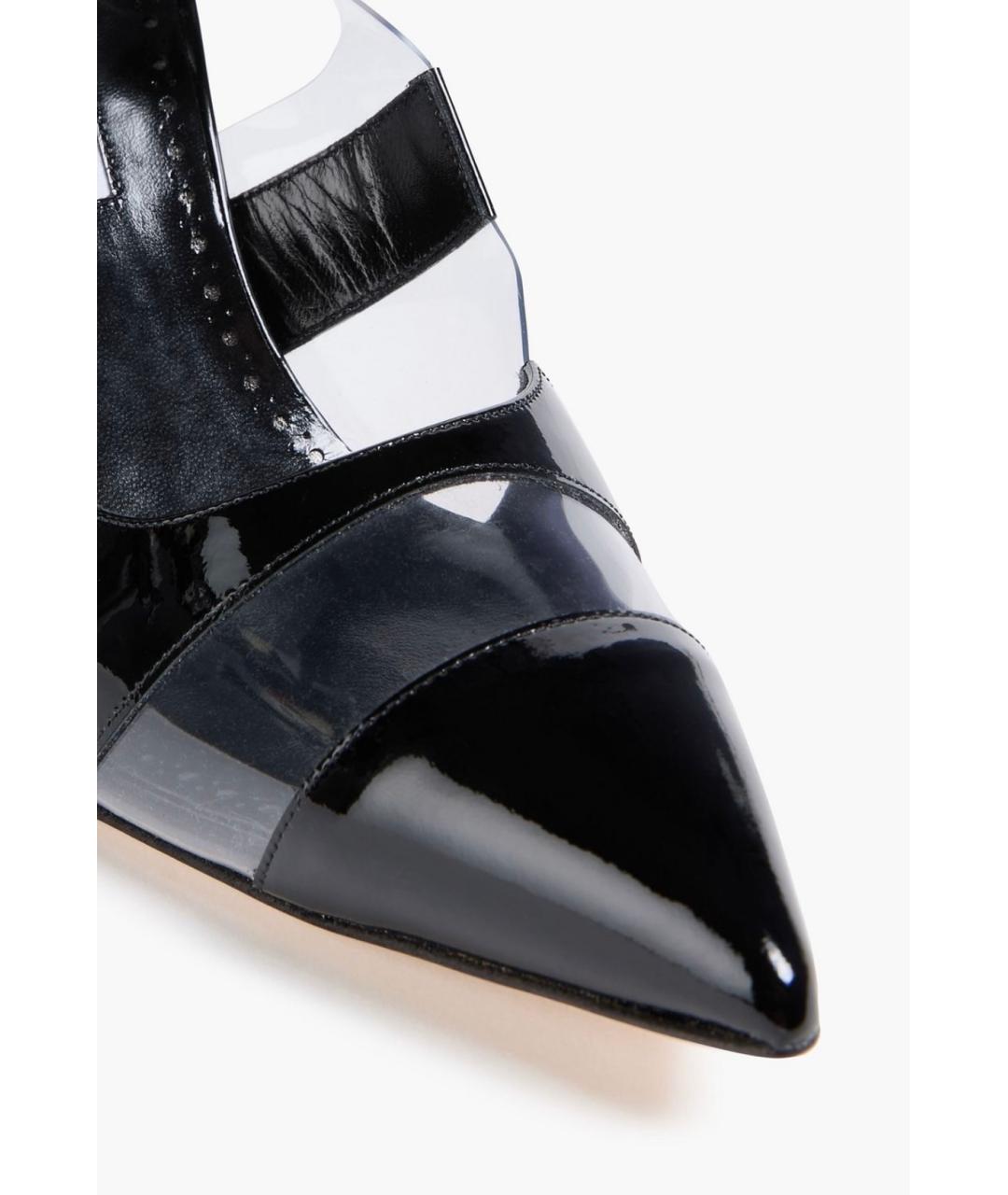 MANOLO BLAHNIK Черные туфли из лакированной кожи, фото 4