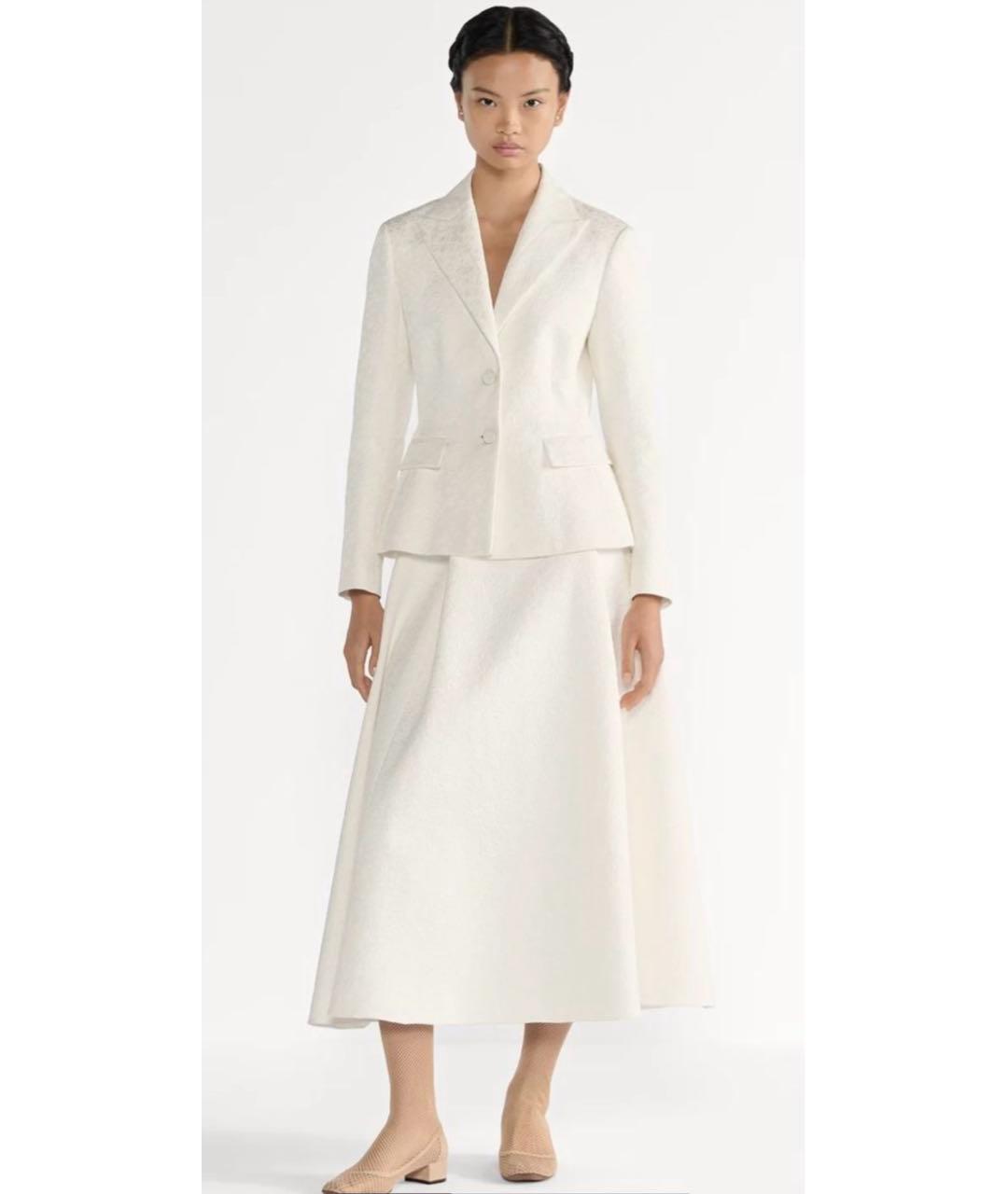 CHRISTIAN DIOR Белый шелковый костюм с юбками, фото 8