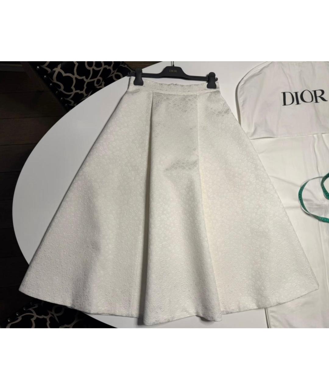 CHRISTIAN DIOR Белый шелковый костюм с юбками, фото 3