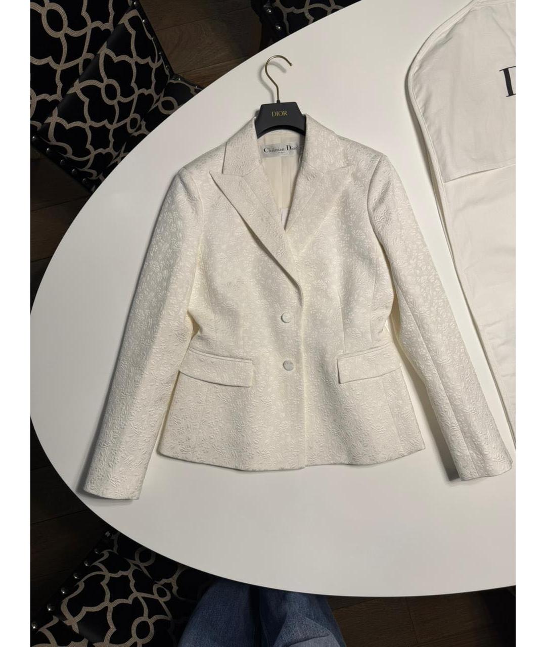 CHRISTIAN DIOR Белый шелковый костюм с юбками, фото 2