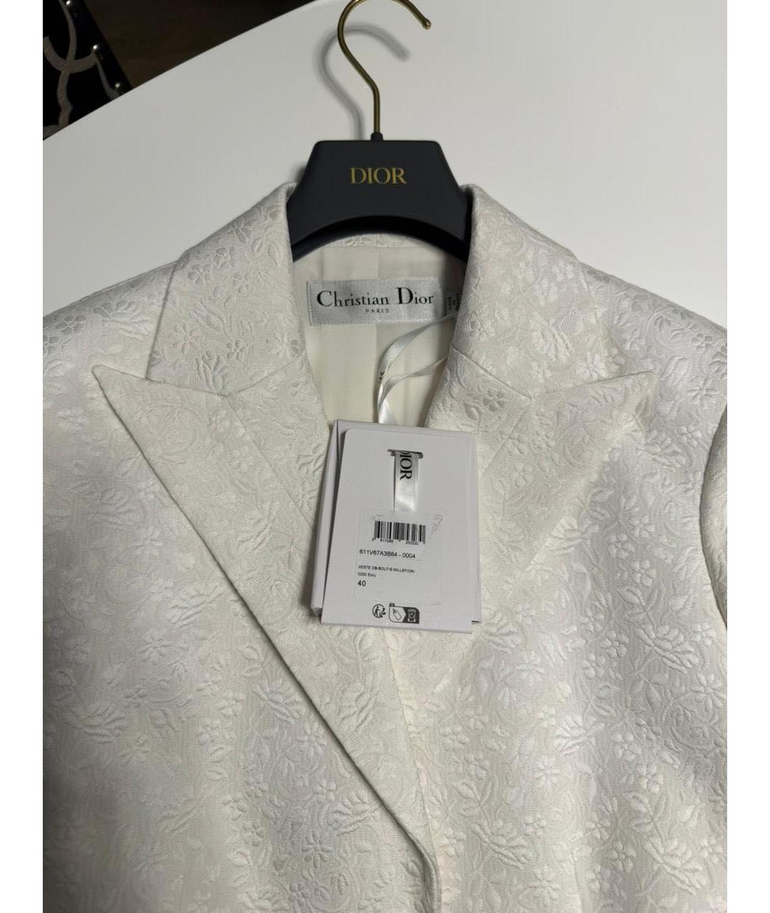 CHRISTIAN DIOR Белый шелковый костюм с юбками, фото 4