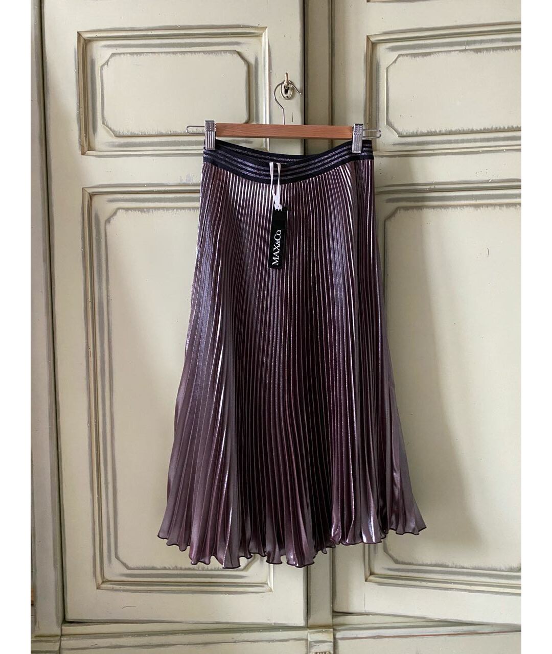 MAX&CO Бордовая полиэстеровая юбка миди, фото 5