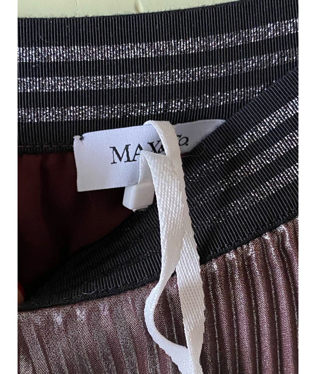 MAX&CO Бордовая полиэстеровая юбка миди, фото 3