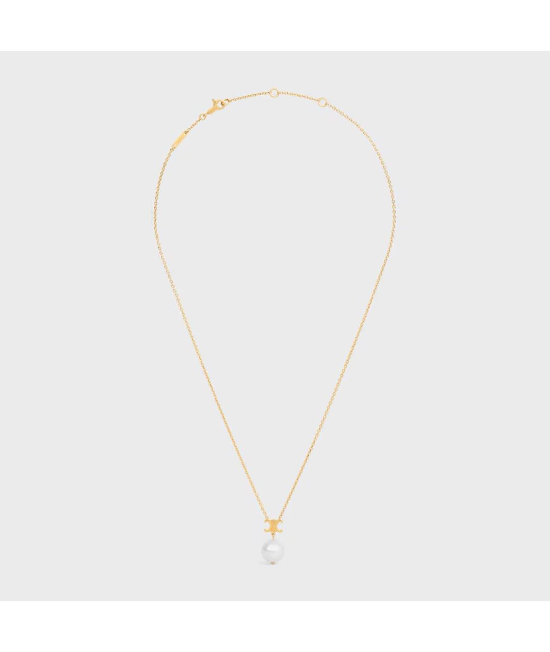 CELINE Золотое латунное колье, фото 2