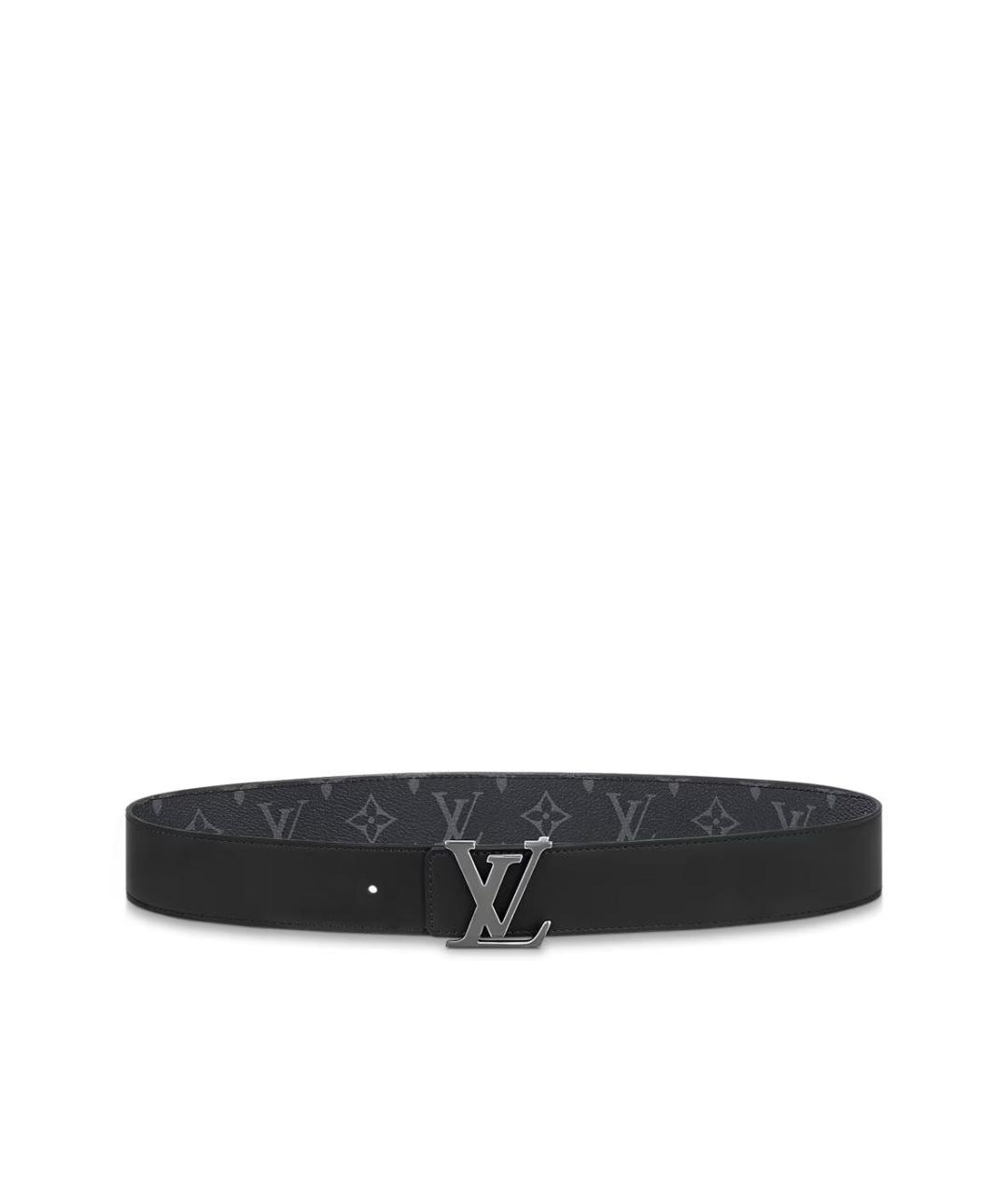 LOUIS VUITTON Черный кожаный ремень, фото 4