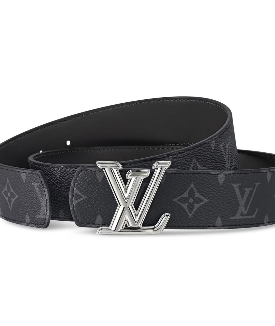 LOUIS VUITTON Черный кожаный ремень, фото 2