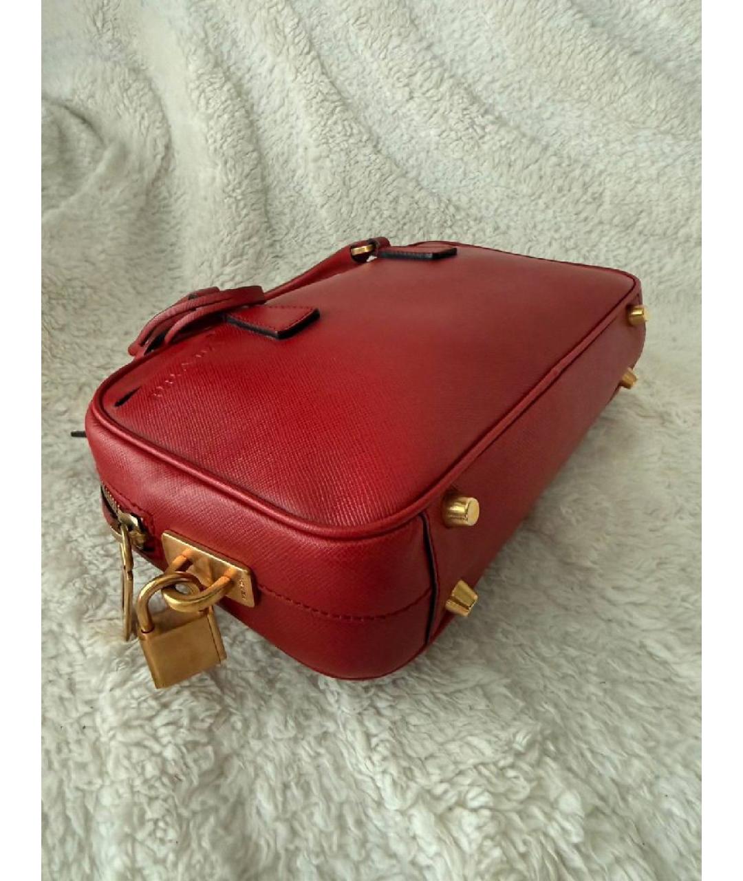 PRADA Красная кожаная сумка с короткими ручками, фото 3