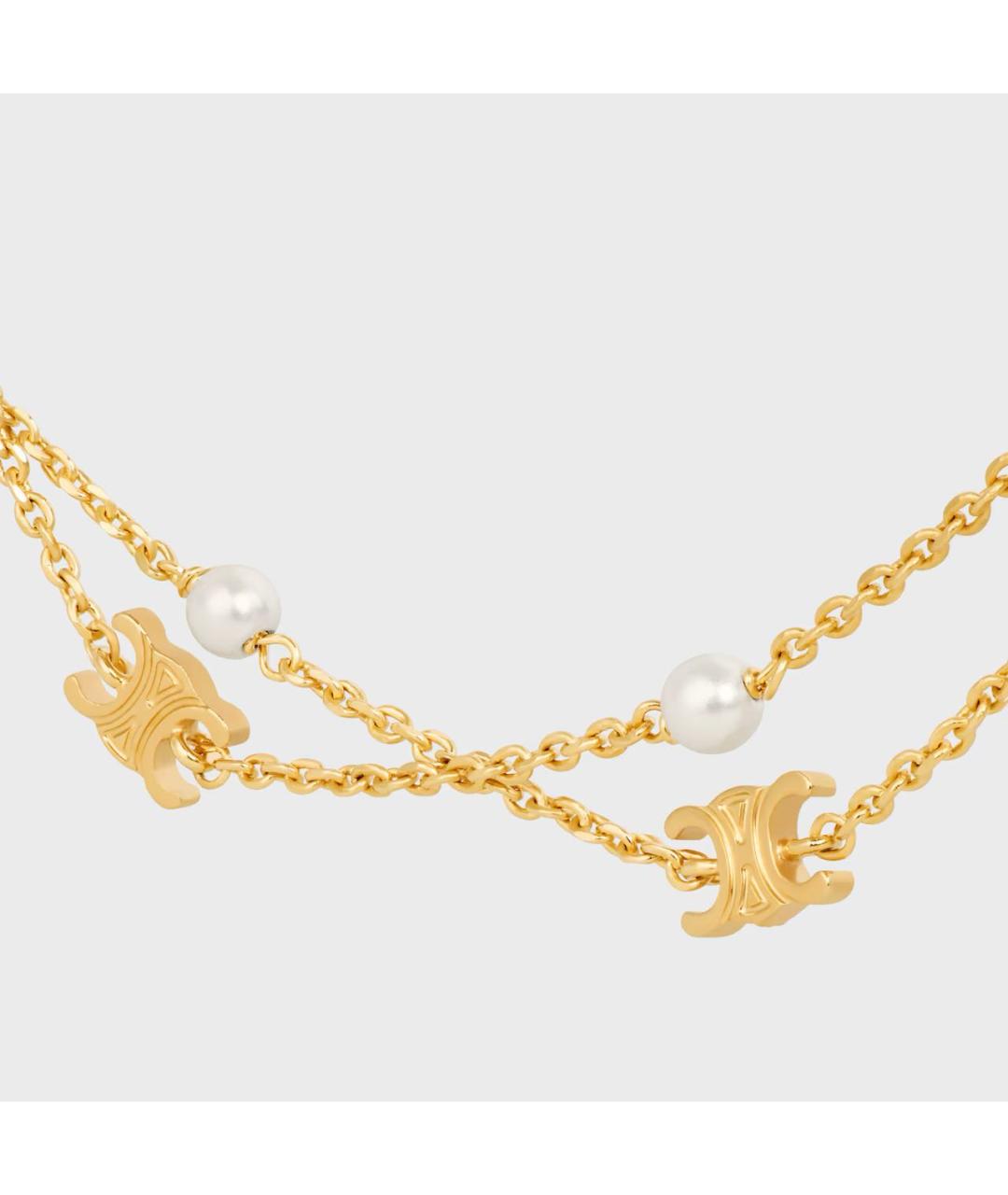 CELINE Золотое латунное колье, фото 2