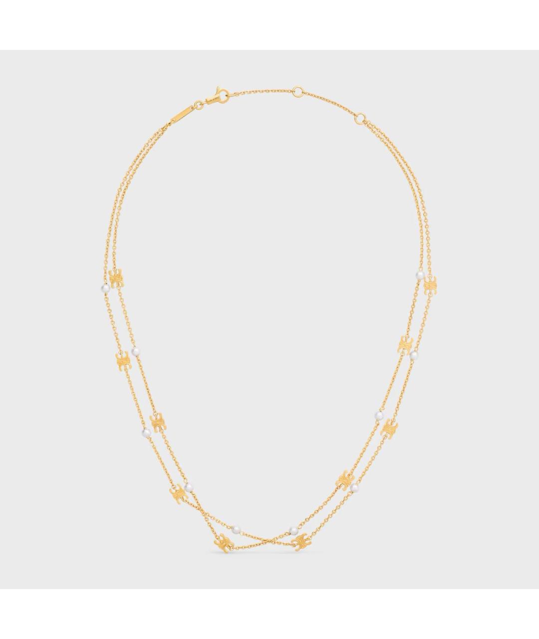 CELINE Золотое латунное колье, фото 4