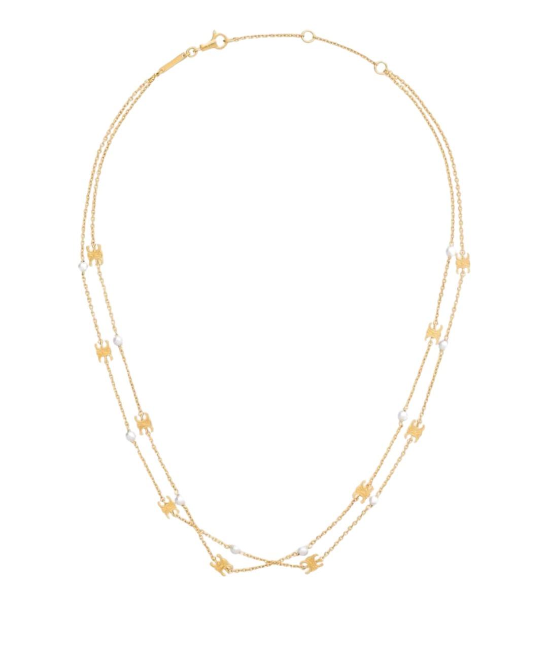 CELINE Золотое латунное колье, фото 1