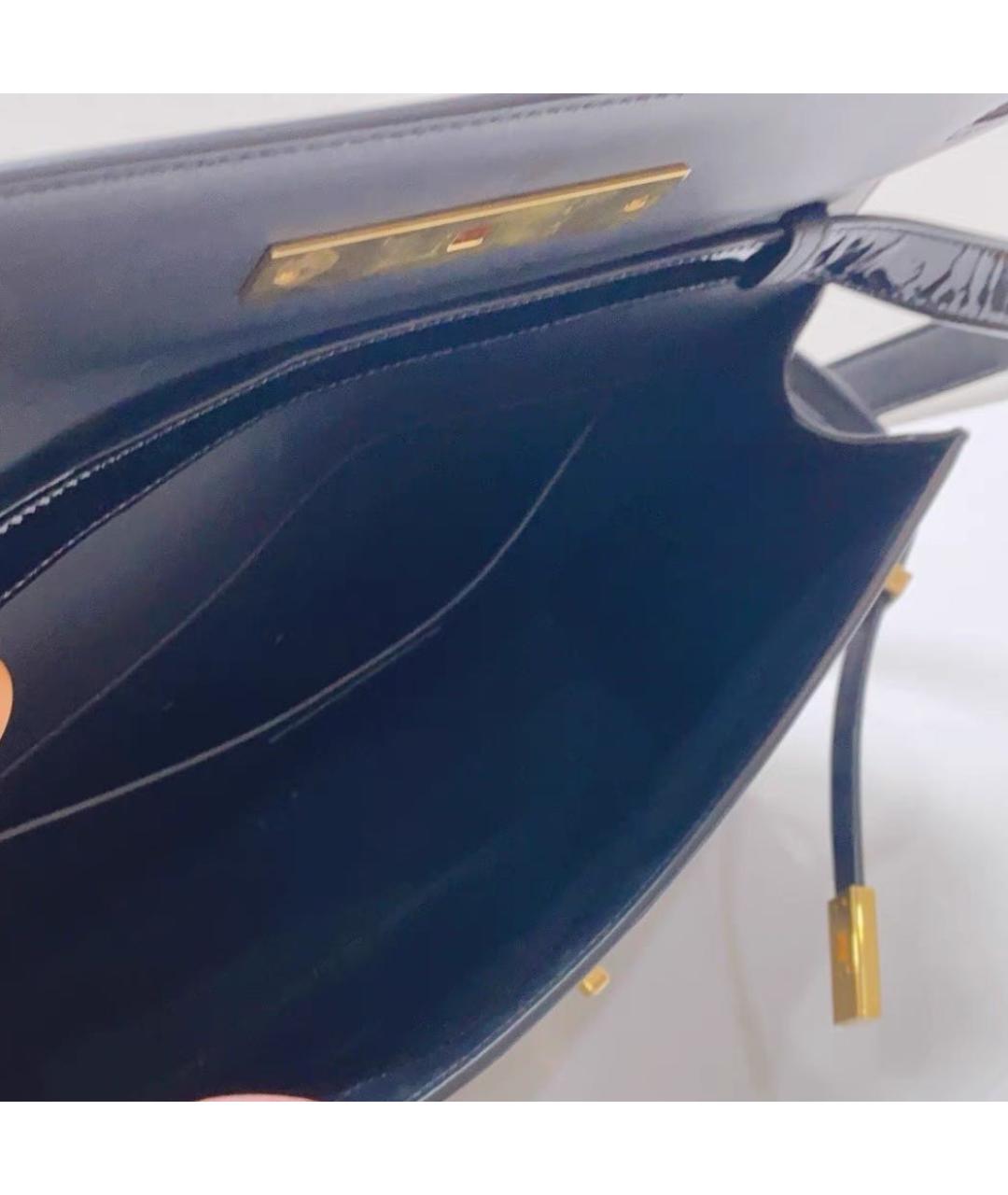 SAINT LAURENT Черная сумка через плечо из лакированной кожи, фото 4