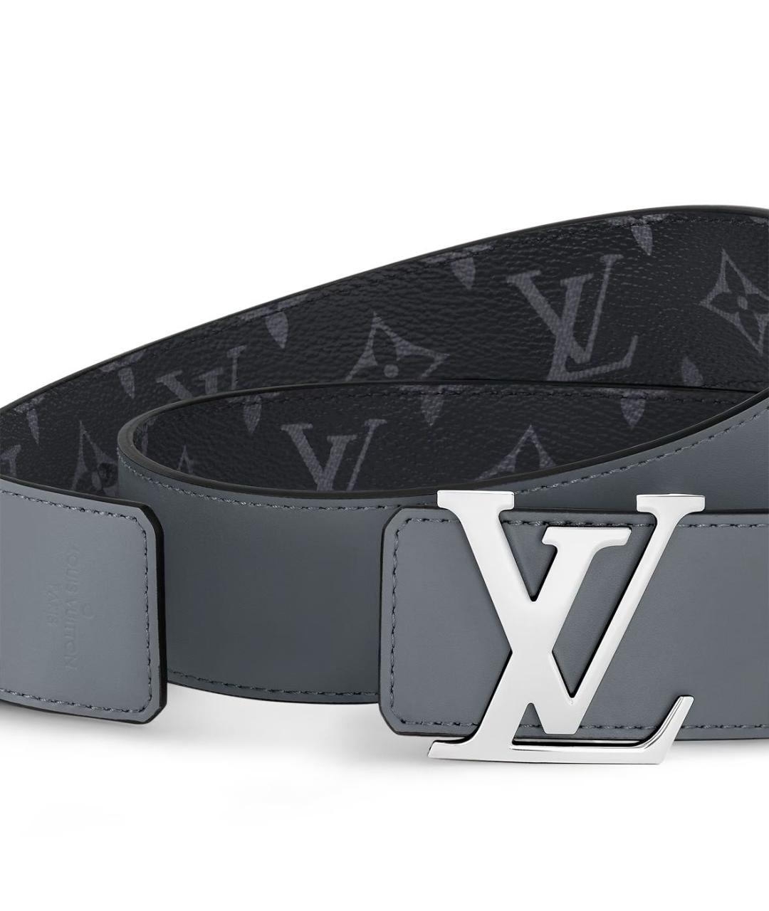 LOUIS VUITTON Темно-синий кожаный ремень, фото 3