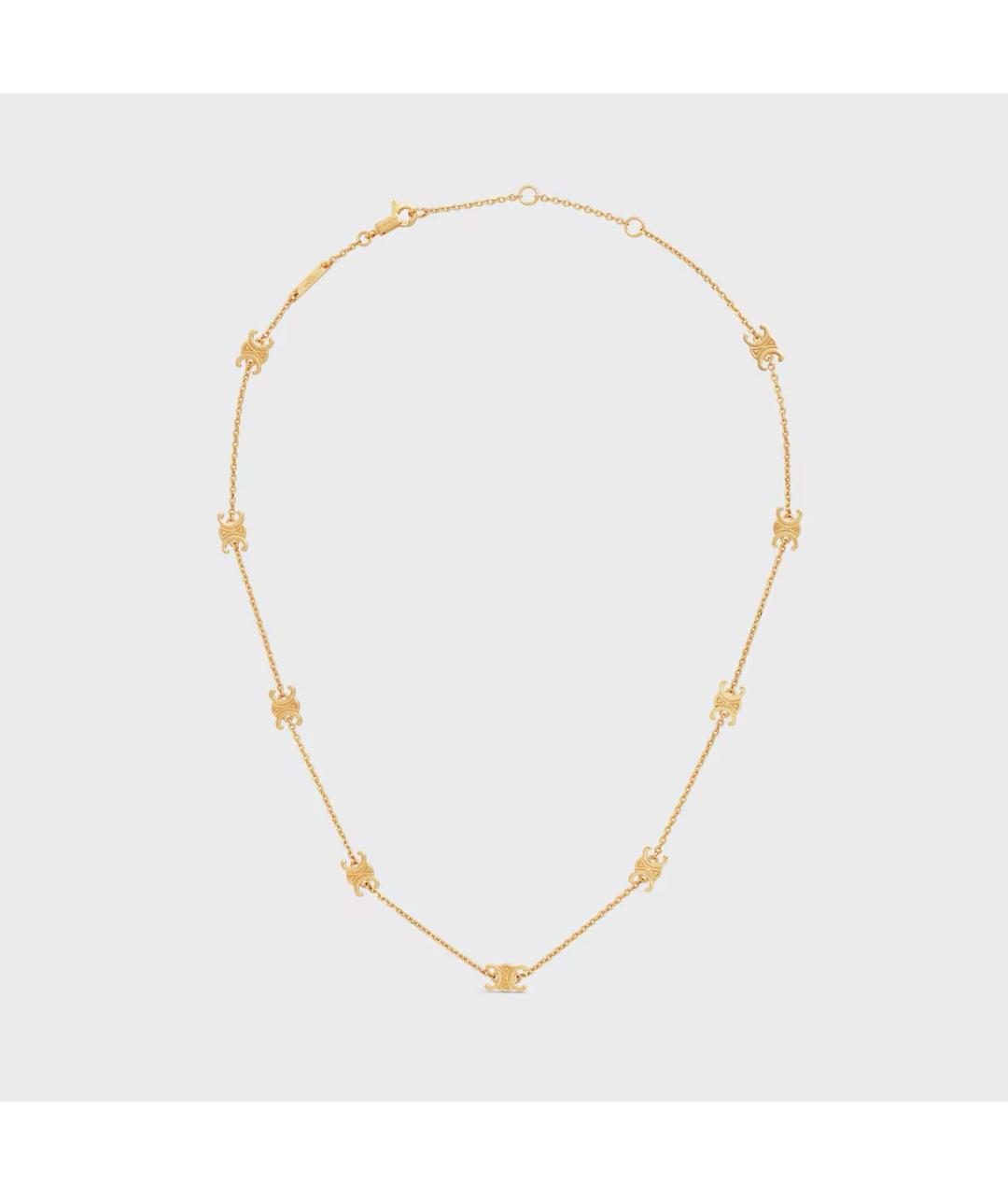 CELINE Золотое латунное колье, фото 4