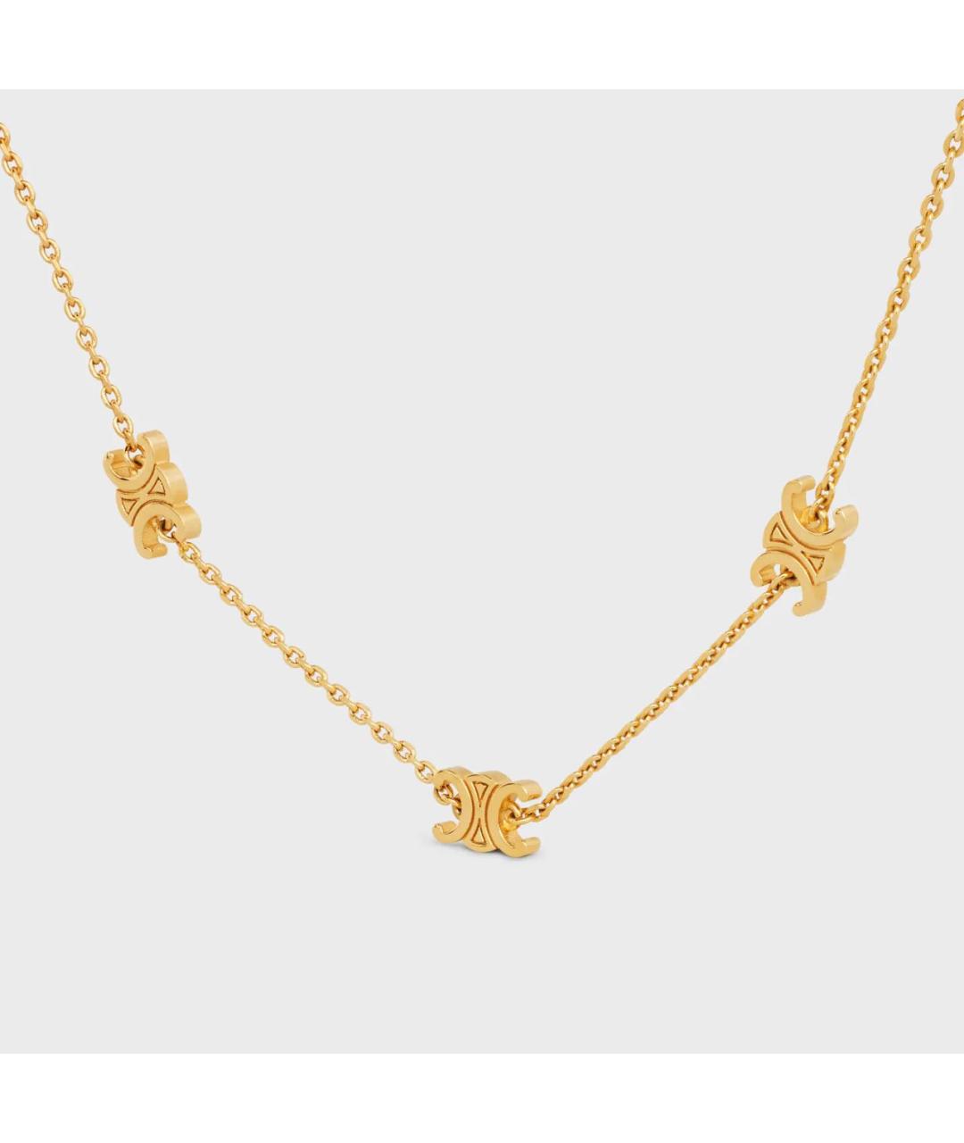 CELINE Золотое латунное колье, фото 2